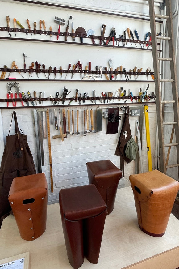 Leather stools, Bill Amberg Studio